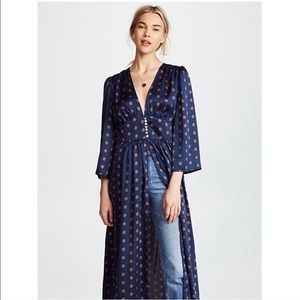 Free People Alexa Navy silky duster